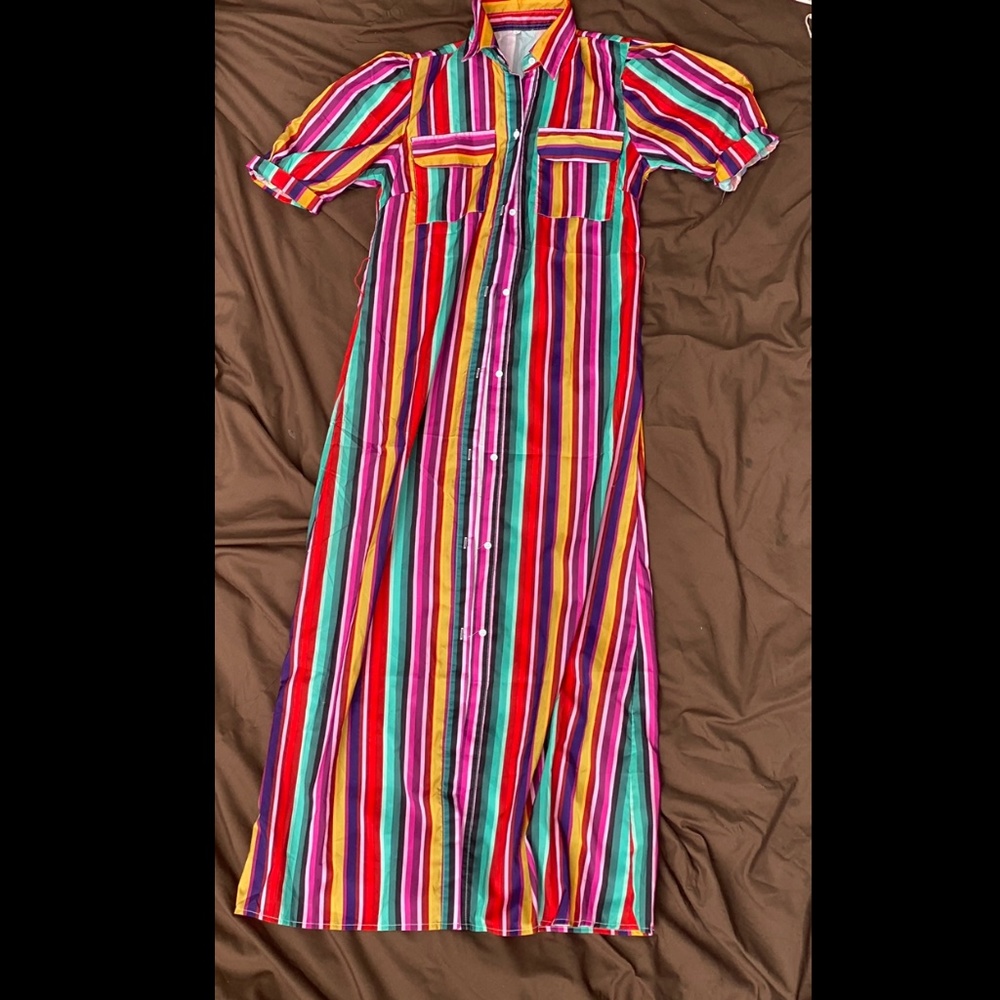 No Brand Striped Collared Dress